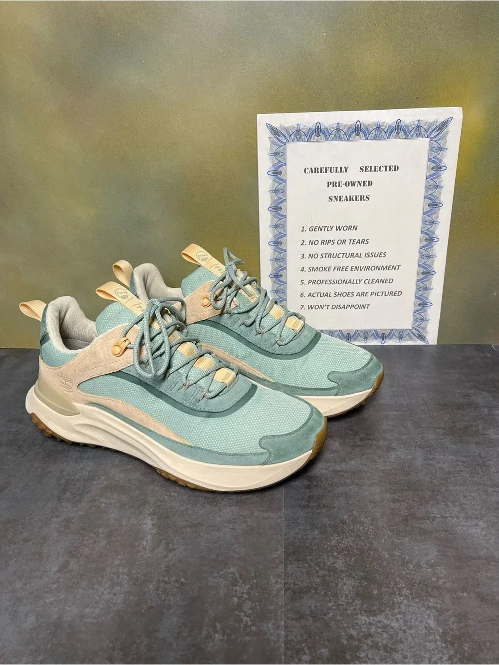 Timberland Motion Access Waterproof Women's Trail Sneakers Green/Tan Size 10